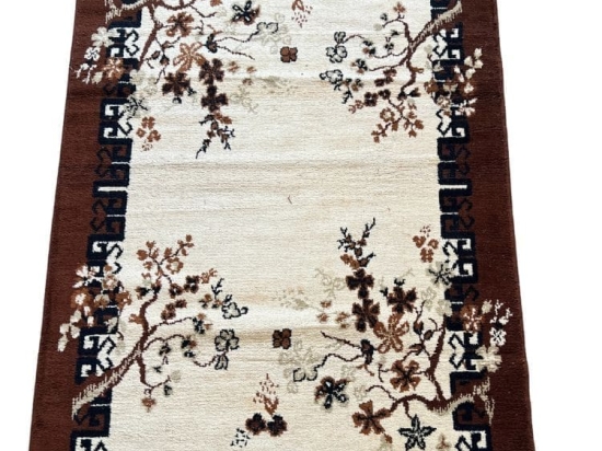Bonsai Home Χαλί Ακρυλικό με Κρόσσια 110x170 - Louvro Καφέ/Μπεζ