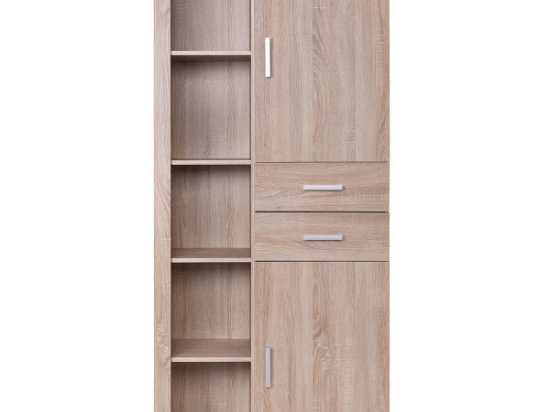 DAMIS 90.5X35X203ΕΚ ΝΤΟΥΛΑΠΑ ΡΑΦΙΕΡΑ ΜΕ ΣΥΡΤΑΡΙΑ SONOMA
