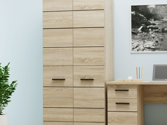 ΝΤΟΥΛΑΠΑ ΔΙΦΥΛΛΗ SOLO SONOMA-WENGE 91X58X197CM