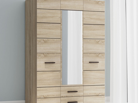 ΝΤΟΥΛΑΠΑ ΤΡΙΦΥΛΛΗ SOLO3D2S SONOMA WENGE 136X58X197CM