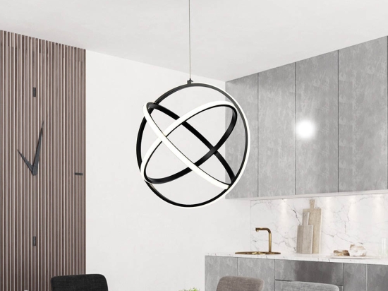 ΚΡΕΜΑΣΤΟ ΦΩΤΙΣΤΙΚΟ LED 90W 7000LM ΜΑΥΡΟ Φ30X90CM