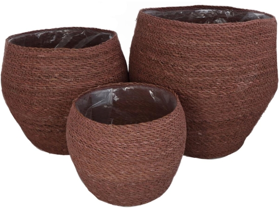 ΚΑΛΑΘΙ ARTELIBRE ALMOND SEAGRASS 34X34X36CM ΣΕΤ 3ΤΜΧ