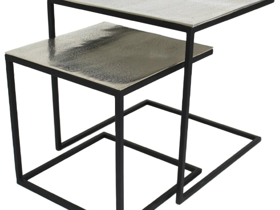ΤΡΑΠΕΖΑΚΙ ARTELIBRE ΑΣΗΜΙ ΑΛΟΥΜΙΝΙΟ 50X50X50CM ΣΕΤ 2ΤΜΧ