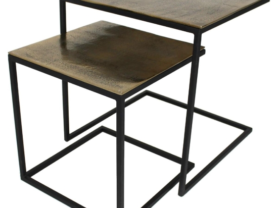 ΤΡΑΠΕΖΑΚΙ ARTELIBRE ΧΡΥΣΟ ΑΛΟΥΜΙΝΙΟ 50X50X50CM ΣΕΤ 2ΤΜΧ