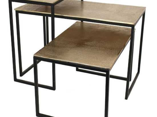ΤΡΑΠΕΖΑΚΙ ARTELIBRE ΧΡΥΣΟ ΑΛΟΥΜΙΝΙΟ 77X38X42CM ΣΕΤ 3ΤΜΧ