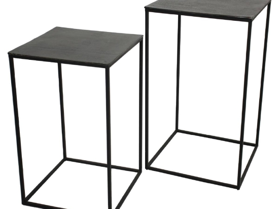 ΤΡΑΠΕΖΑΚΙ ARTELIBRE ΜΑΥΡΟ ΑΛΟΥΜΙΝΙΟ 45X45X70CM ΣΕΤ 2ΤΜΧ