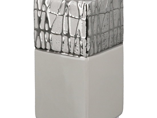 ΘΗΚΗ ΡΕΣΩ ARTELIBRE ΛΕΥΚΟ/ΑΣΗΜΙ ΚΕΡΑΜΙΚΟ 6.5X6.5X12.5CM