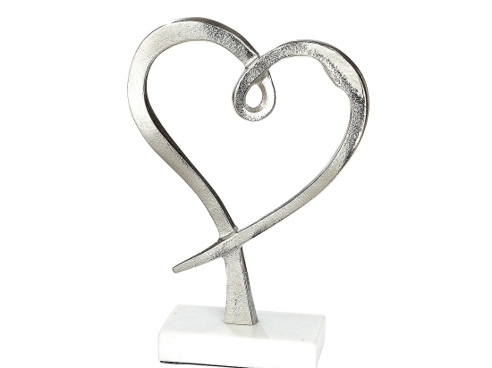 ΔΙΑΚΟΣΜΗΤΙΚΟ ARTELIBRE ΚΑΡΔΙΑ 'HOME'/'LOVE' ΣΕ ΒΑΣΗ ΑΣΗΜΙ/ΛΕΥΚΟ ΑΛΟΥΜΙΝΙΟ/ΜΑΡΜΑΡΟ 8X19.5X28CM