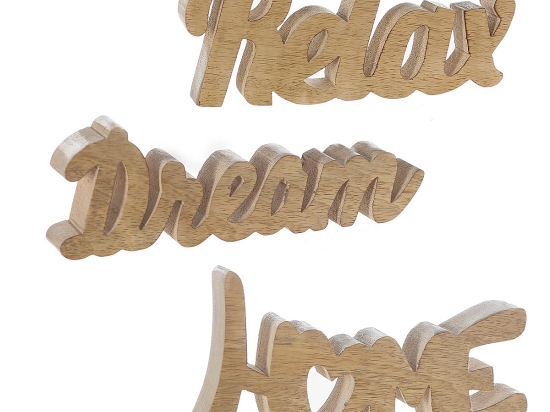 ΔΙΑΚΟΣΜΗΤΙΚΟ ARTELIBRE ΛΕΞΗ RELAX/HOME/DREAM ΦΥΣΙΚΟ ΞΥΛΟ 20X8CM ΣΕ 3 ΣΧΕΔΙΑ