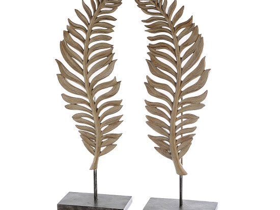 ΔΙΑΚΟΣΜΗΤΙΚΟ ARTELIBRE ΦΥΛΛΟ ΣΕ ΒΑΣΗ ΕΚΡΟΥ POLYRESIN 11X22X56CM ΣΕ 2 ΣΧΕΔΙΑ
