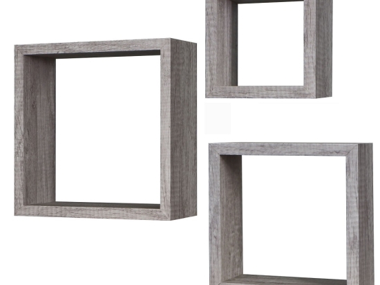 ΣΕΤ ΡΑΦΙΑ ΤΟΙΧΟΥ ΔΡΥΣ ΜΕΛΑΜΙΝΗ 15X15X9/20X20X9/25X25X9CM 3ΤΜΧ