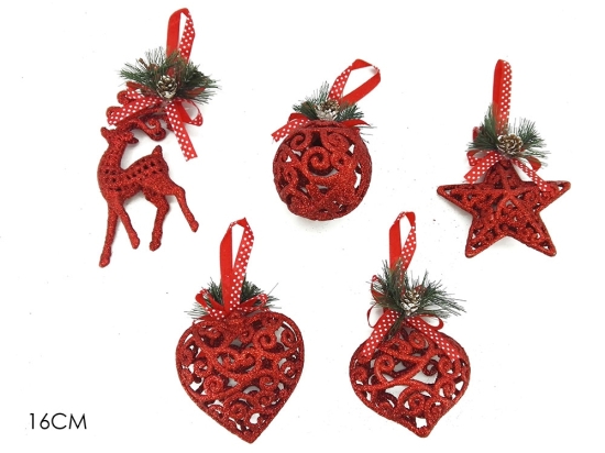 ΣΤΟΛΙΔΙ ΚΡΕΜΑΣΤΟ ΜΕ GLITTER ΚΟΚΚΙΝΟ ΠΛΑΣΤΙΚΟ 16CM ΣΕ 5 ΣΧΕΔΙΑ