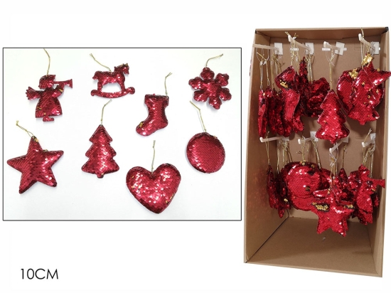 ΣΤΟΛΙΔΙ ΚΡΕΜΑΣΤΟ ΚΟΚΚΙΝΟ GLITTER 10CM ΣΕ 8 ΣΧΕΔΙΑ