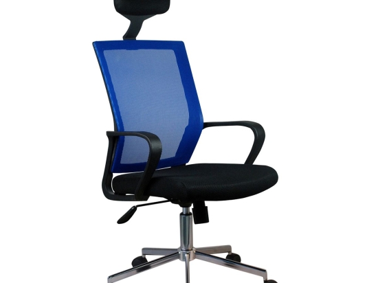 ΚΑΡΕΚΛΑ ΓΡΑΦΕΙΟΥ ARTELIBRE ΦΟΙΒΗ ΜΠΛΕ/ΜΑΥΡΟ MESH 58X59X116-124.5CM