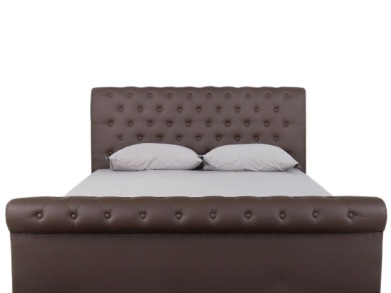 ΚΡΕΒΑΤΙ ARTELIBRE GERANIUM ΣΚΟΥΡΟ ΚΑΦΕ PU 237X170X109CM