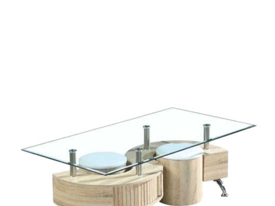 ΤΡΑΠΕΖΑΚΙ ΣΑΛΟΝΙΟΥ ARTELIBRE BROMELYA ΔΙΑΦΑΝΟ/SONOMA ΓΥΑΛΙ/MDF 130X70X45CM