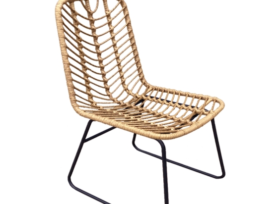 ΚΑΡΕΚΛΑ ΚΗΠΟΥ ARTELIBRE OSASCO ΦΥΣΙΚΟ/ΜΑΥΡΟ ΜΕΤΑΛΛΟ/RATTAN 63X47X87CM