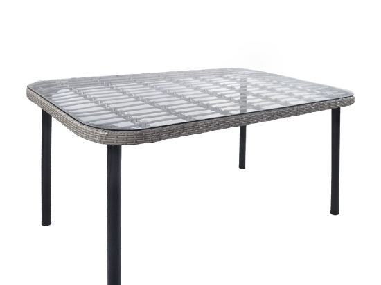 ΤΡΑΠΕΖΙ ΚΗΠΟΥ ARTELIBRE AMPLAS ΓΚΡΙ/ΜΑΥΡΟ ΜΕΤΑΛΛΟ/RATTAN/ΓΥΑΛΙ 140X80X73CM