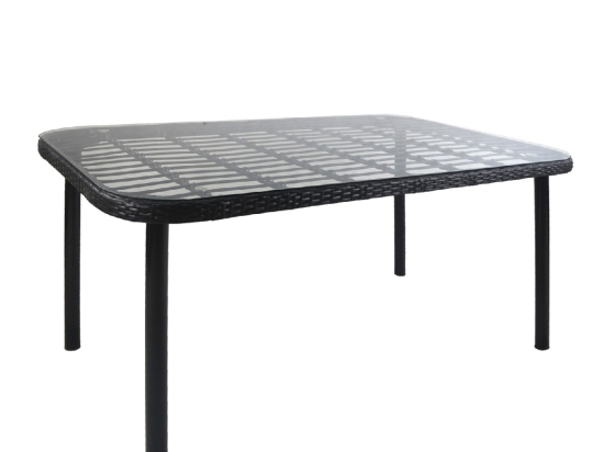ΤΡΑΠΕΖΙ ΚΗΠΟΥ ARTELIBRE AMPLAS ΜΑΥΡΟ ΜΕΤΑΛΛΟ/RATTAN/ΓΥΑΛΙ 140X80X73CM
