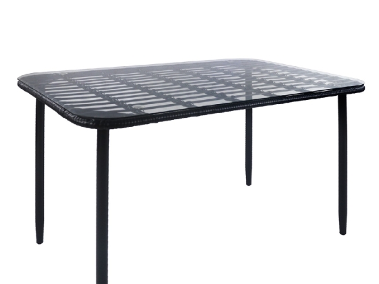 ΤΡΑΠΕΖΙ ΚΗΠΟΥ ARTELIBRE ANNIUS ΜΑΥΡΟ ΜΕΤΑΛΛΟ/RATTAN/ΓΥΑΛΙ 120X70X78CM