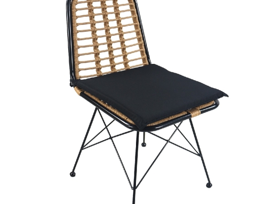 ΚΑΡΕΚΛΑ ΚΗΠΟΥ ARTELIBRE ATILIUS ΦΥΣΙΚΟ/ΜΑΥΡΟ ΜΕΤΑΛΛΟ/RATTAN 46X59X83CM