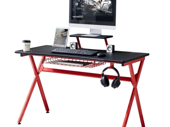 ΓΡΑΦΕΙΟ GAMING ARTELIBRE PETROSYS ΜΑΥΡΟ/ΚΟΚΚΙΝΟ 120X60.5X90CM