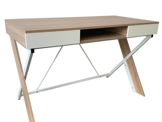 ΓΡΑΦΕΙΟ ARTELIBRE EZRA SONOMA/ΛΕΥΚΟ ΜΕΛΑΜΙΝΗ/ΜΕΤΑΛΛΟ 120X60X76CM