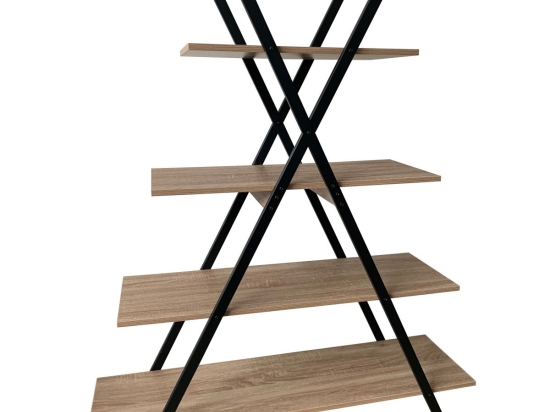 ΒΙΒΛΙΟΘΗΚΗ ARTELIBRE IAN ΦΥΣΙΚΟ/ΜΑΥΡΟ PVC/ΜΕΤΑΛΛΟ 120X33X135CM