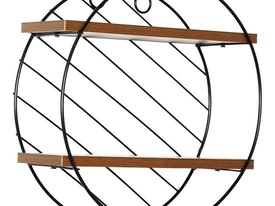 ΡΑΦΙ ΤΟΙΧΟΥ ARTELIBRE SARNO ΜΑΥΡΟ/ΚΑΦΕ MDF/ΜΕΤΑΛΛΟ Φ30X11CM