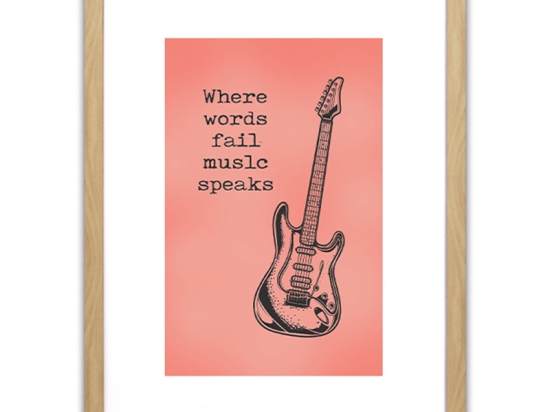 ΠΙΝΑΚΑΣ ΣΕ ΚΟΡΝΙΖΑ ARTELIBRE "WHERE WORDS FAIL MUSIC SPEAKS" 35X45X1.8CM