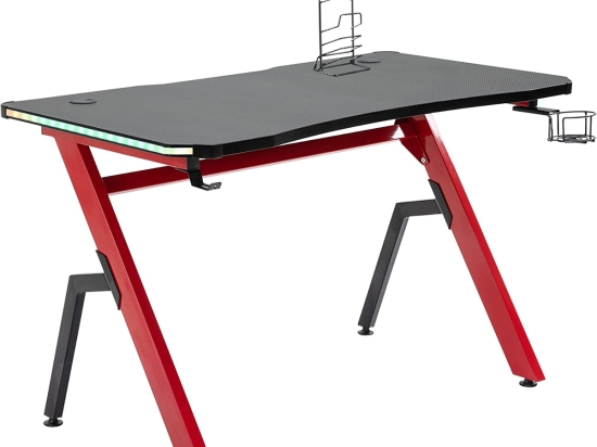 ΓΡΑΦΕΙΟ GAMING ARTELIBRE LUKE RGB ΜΑΥΡΟ/ΚΟΚΚΙΝΟ ΞΥΛΟ/ΜΕΤΑΛΛΟ 120X65X75CM