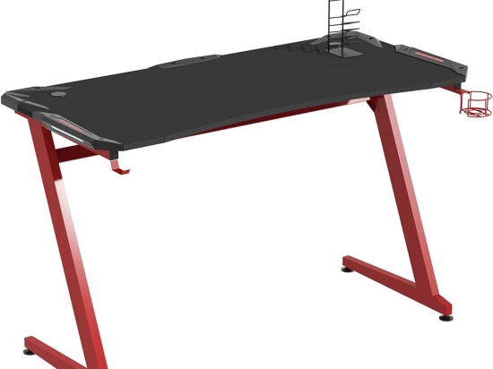 ΓΡΑΦΕΙΟ GAMING ARTELIBRE LEIA ΜΑΥΡΟ/ΚΟΚΚΙΝΟ ΞΥΛΟ/ΜΕΤΑΛΛΟ 140X65X75CM