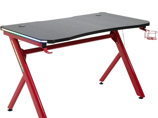 ΓΡΑΦΕΙΟ GAMING ARTELIBRE KENOBI RGB ΜΑΥΡΟ/ΚΟΚΚΙΝΟ ΞΥΛΟ/ΜΕΤΑΛΛΟ 120X65X75CM