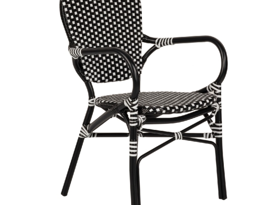 ΚΑΡΕΚΛΑ ΚΗΠΟΥ ARTELIBRE BOALI ΜΑΥΡΟ/ΛΕΥΚΟ ΑΛΟΥΜΙΝΙΟ/RATTAN 41X45X92CM