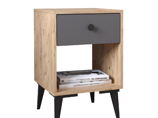 ΚΟΜΟΔΙΝΟ ARTELIBRE AMARI ΔΡΥΣ/ΑΝΘΡΑΚΙ ΜΟΡΙΟΣΑΝΙΔΑ 43X43X67.5CM