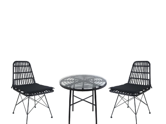 ΣΕΤ ΤΡΑΠΕΖΑΡΙΑ ΚΗΠΟΥ ARTELIBRE APPIUS ΜΑΥΡΟ ΜΕΤΑΛΛΟ/RATTAN/ΓΥΑΛΙ ΜΕ 2 ΚΑΡΕΚΛΕΣ 14990364