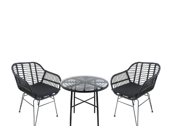 ΣΕΤ ΤΡΑΠΕΖΑΡΙΑ ΚΗΠΟΥ ARTELIBRE APPIUS ΜΑΥΡΟ ΜΕΤΑΛΛΟ/RATTAN/ΓΥΑΛΙ ΜΕ 2 ΚΑΡΕΚΛΕΣ 14990382
