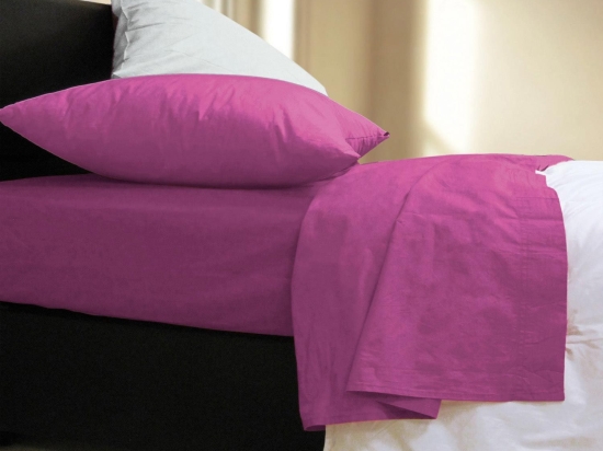 Σεντόνι Basic Violet Nef-Nef Μονό 170x270cm Χωρίς Λάστιχο 100% Βαμβάκι