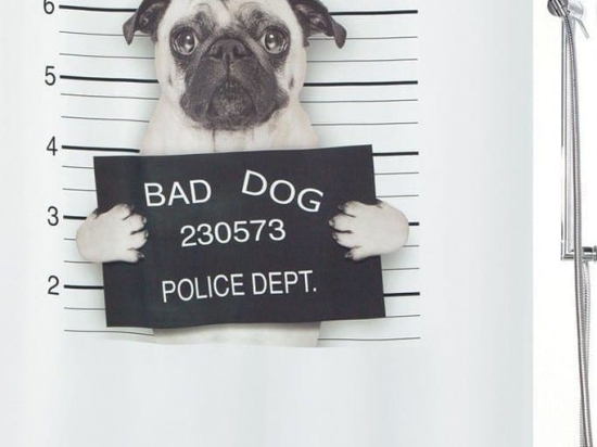 Κουρτίνα Μπάνιου Υφασμάτινη Bad Dog