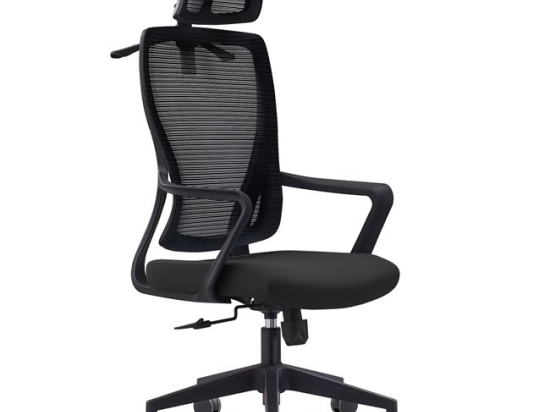 Mesh πολυθρόνα γραφείου με μαύρο ύφασμα 73x67x118 εκ