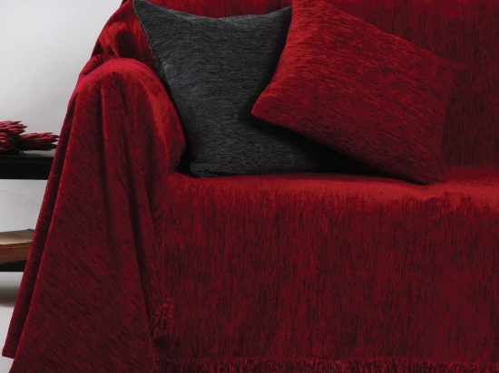 Μαξιλαροθήκη Σετ Ζακάρ Σενίλ 1300 Red Anna Riska 42X42 Chenille