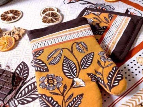 Amo la Casa Σετ Γάντι - Πιάστρα Κουζίνας Tribal Μουσταρδί
