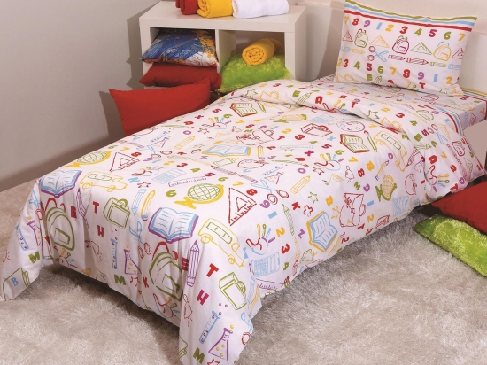 Σεντόνια Παιδικά Σετ 3τμχ Σμαρτ Multi Viopros Μονό 160x260cm Χωρίς Λάστιχο 100% Βαμβάκι
