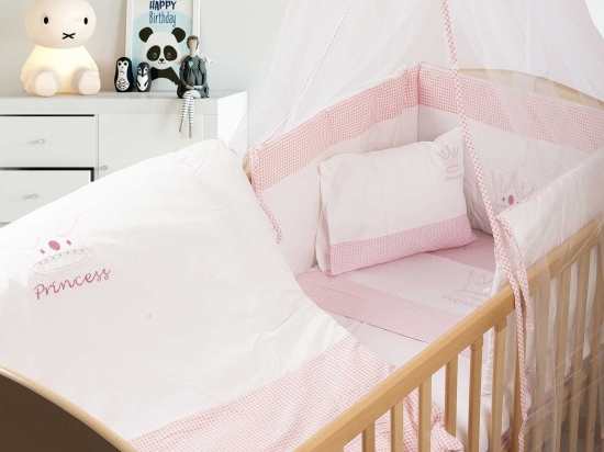 Βρεφικό Σετ Κούνιας 3τμχ Princess Pink DimCol 100x140cm 100% Βαμβάκι