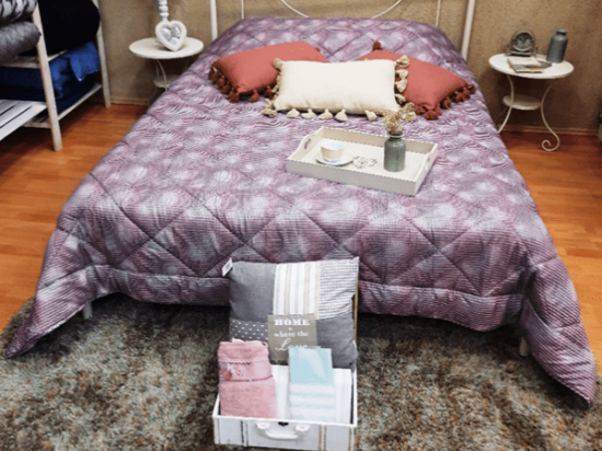 Amo la Casa Πάπλωμα King Size 250x250 - Allegro Καρώ Μωβ