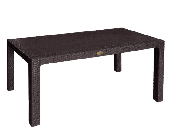 Bonsai Home Τραπέζι Κήπου Τύπου Ρατάν Καφέ 90x150x75εκ