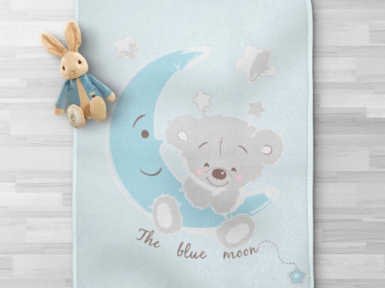 Borea Κουβέρτα Κούνιας Blue Moon Σιέλ 100 x 140 cm Σιέλ