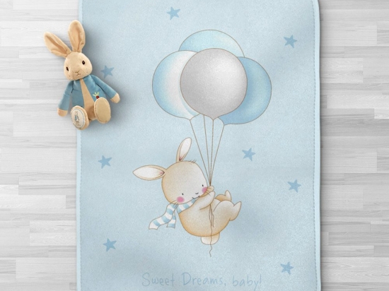 Borea Κουβέρτα Κούνιας Sweet Dreams Baby Σιέλ 100 x 140 cm Σιέλ