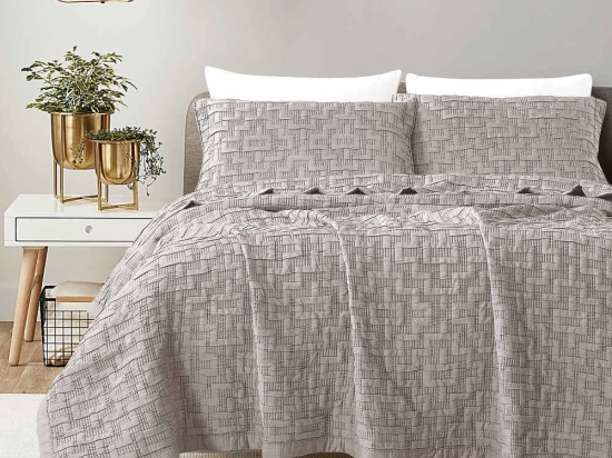 Borea Κουβέρτα Ζακάρ Σετ Africa Μπεζ Υπέρδιπλη 230 x 245 cm + (2) 50 x 70 cm Μπεζ