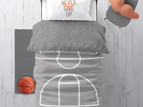 Borea Κουβερτοπάπλωμα Basketball Μονό 160 x 220 cm Γκρι